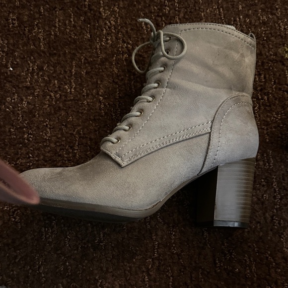 Journee Collection Gray Lace-Up Boots - Picture 5 of 9
